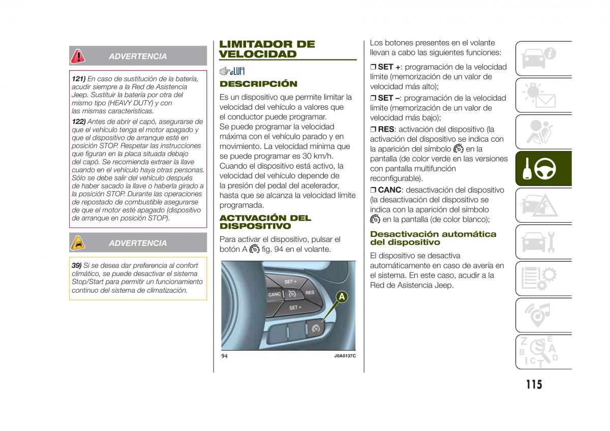 Jeep Renegade manual del propietario / page 117