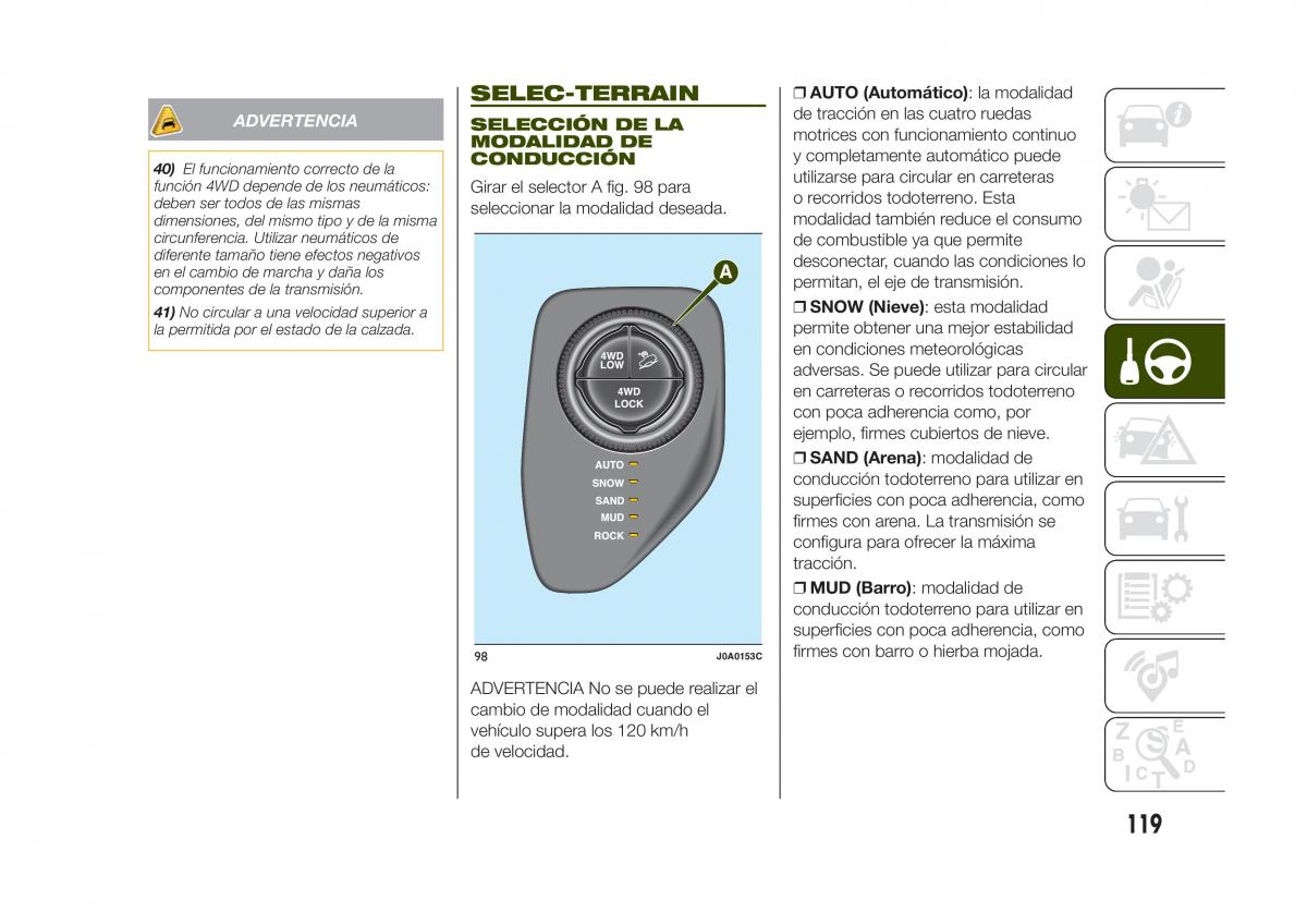 Jeep Renegade manual del propietario / page 121