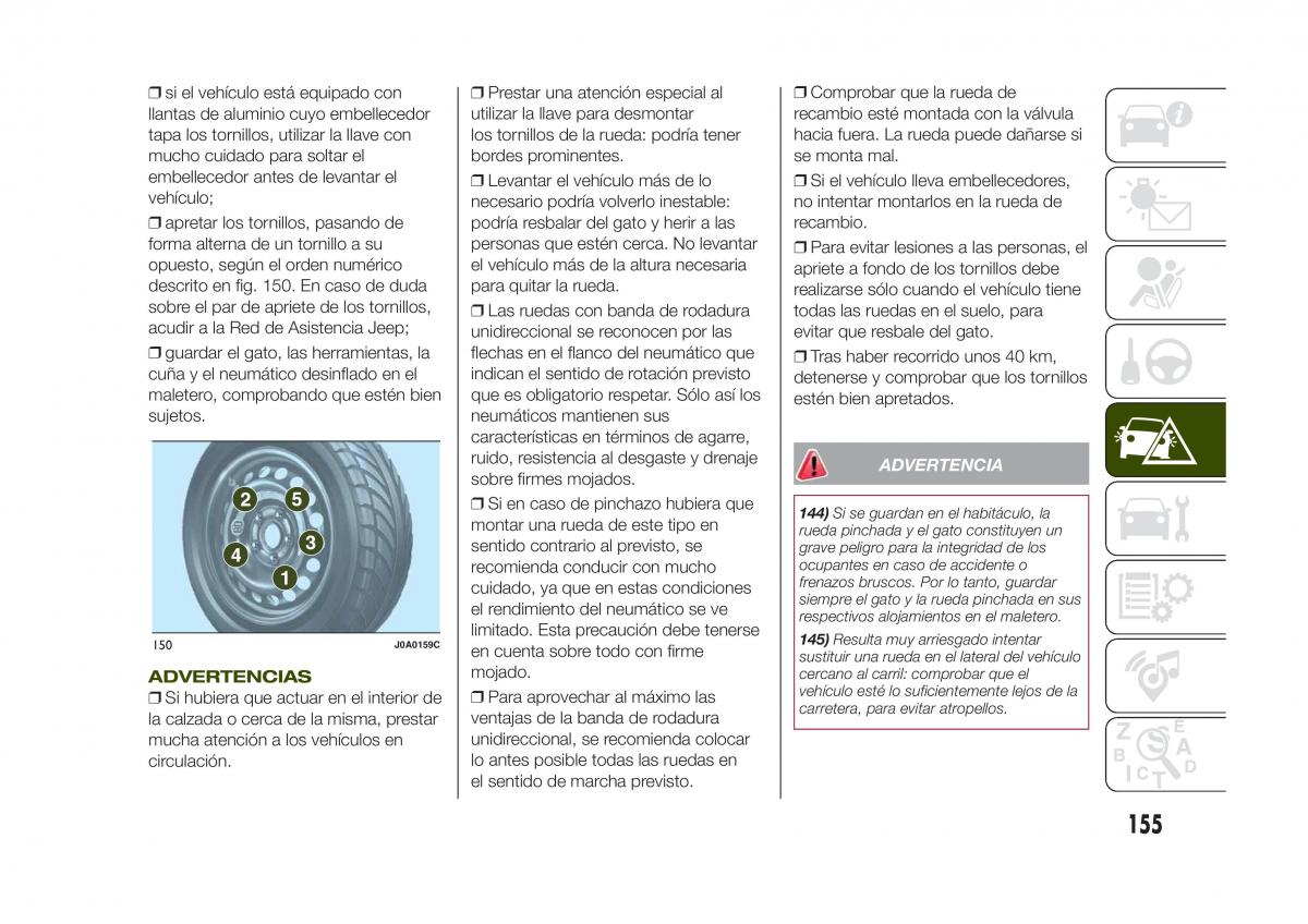 Jeep Renegade manual del propietario / page 157