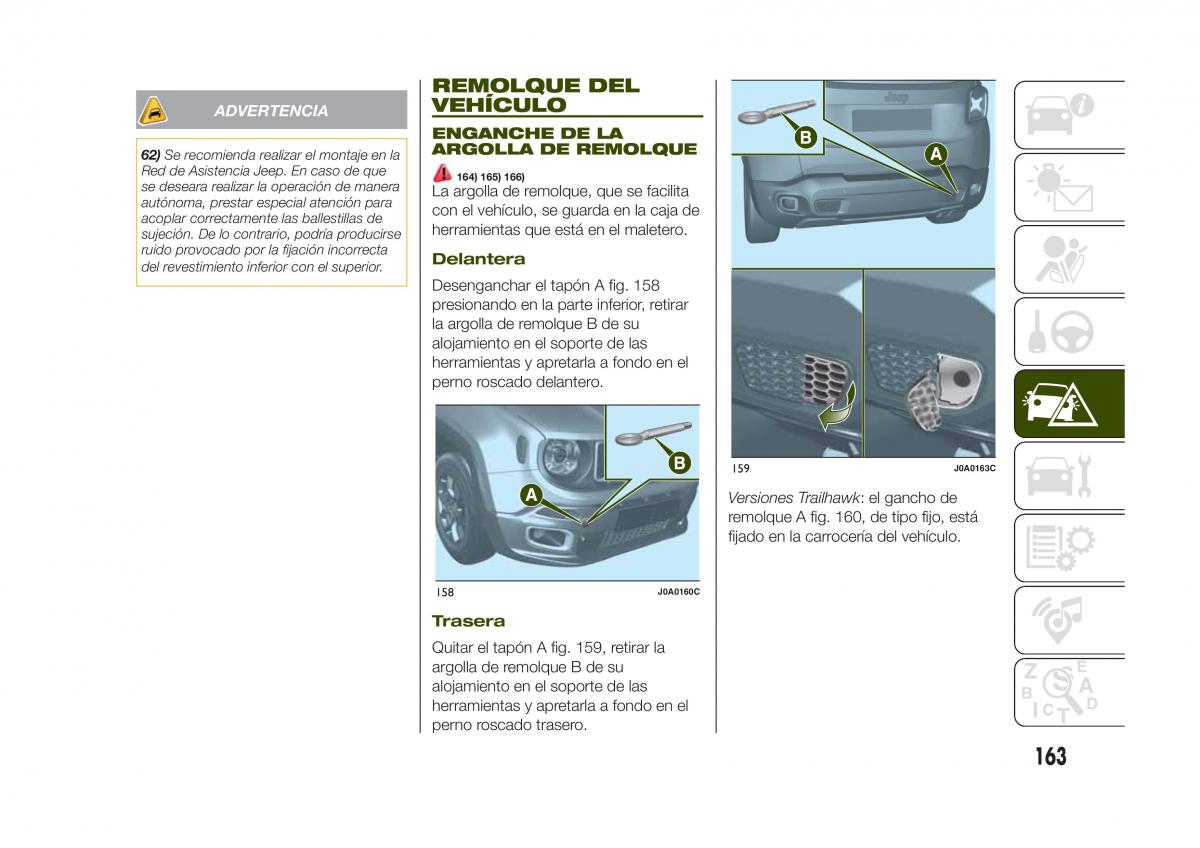 Jeep Renegade manual del propietario / page 165