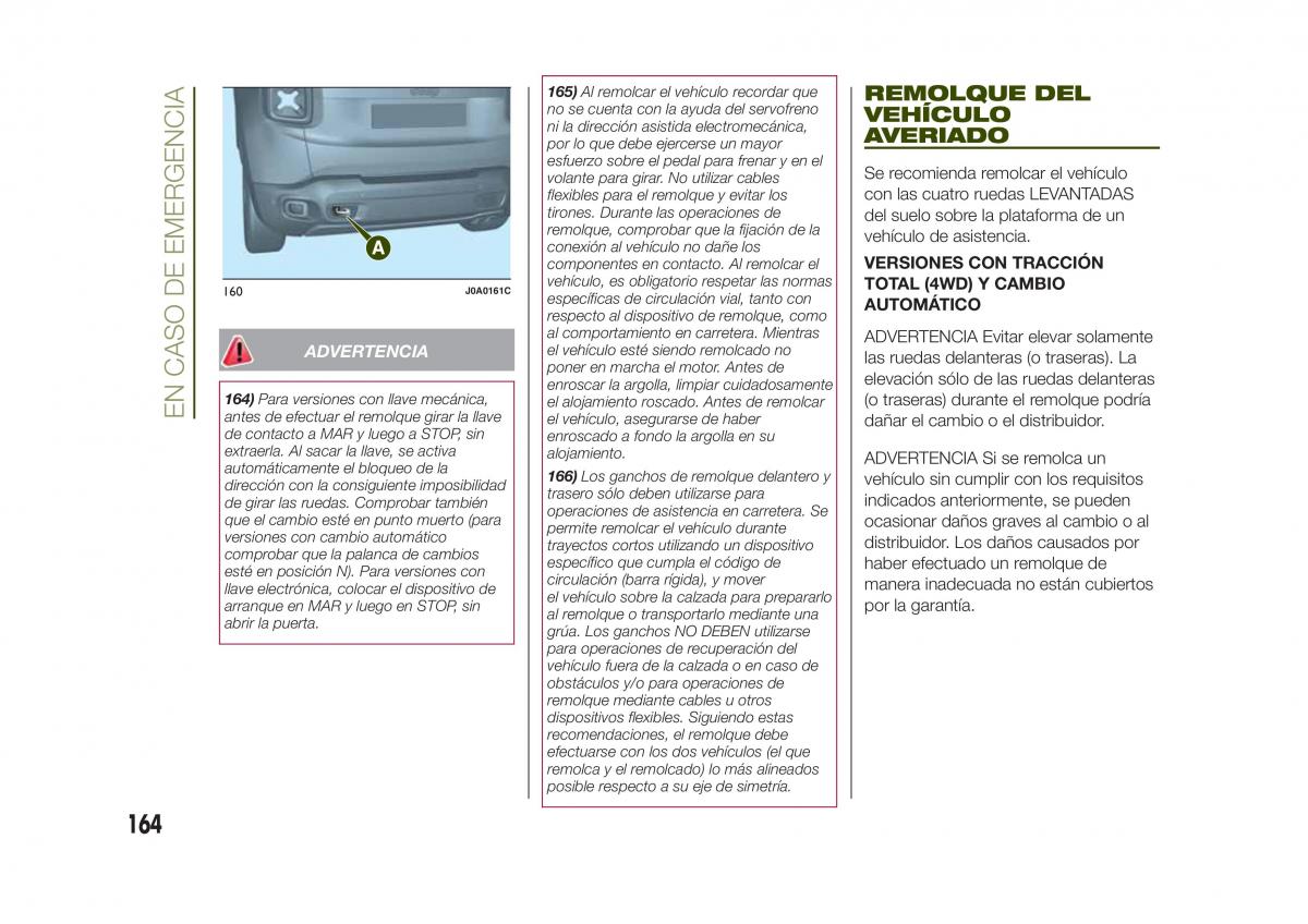 Jeep Renegade manual del propietario / page 166