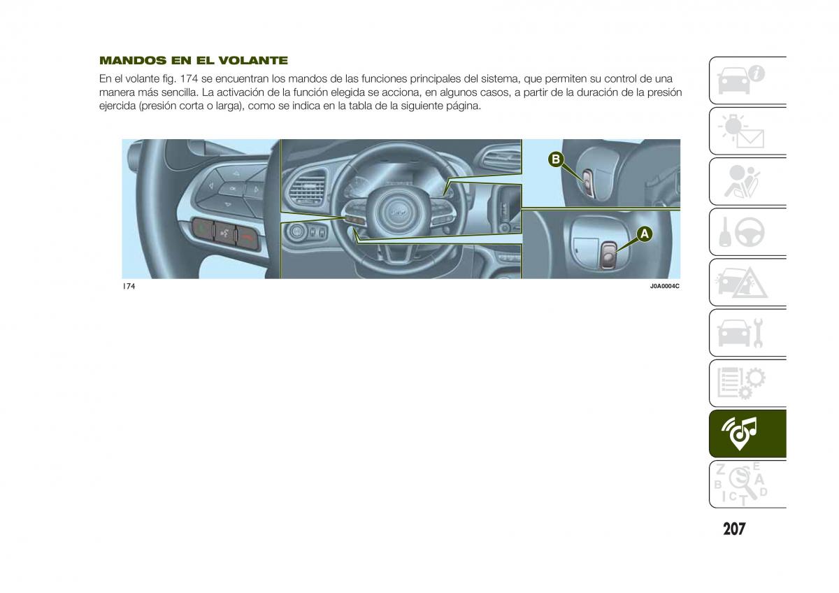 Jeep Renegade manual del propietario / page 209