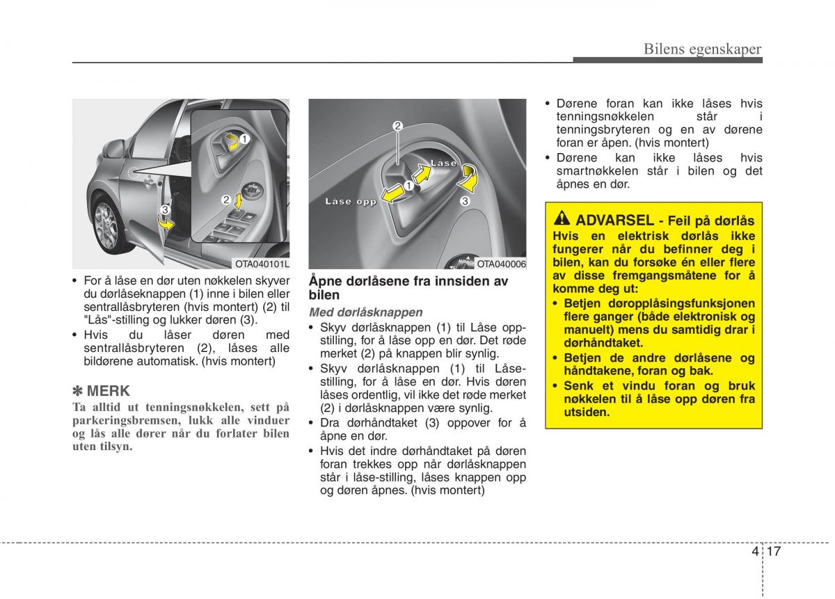 KIA Picanto II 2 bruksanvisningen / page 96