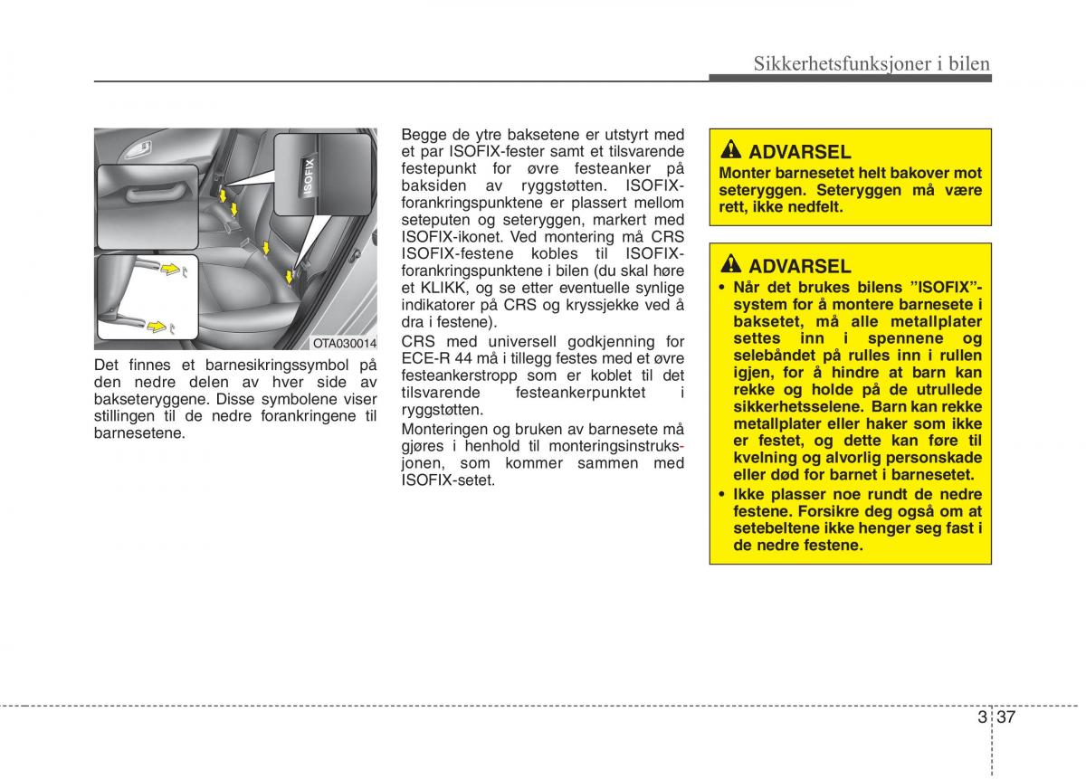 KIA Picanto II 2 bruksanvisningen / page 50