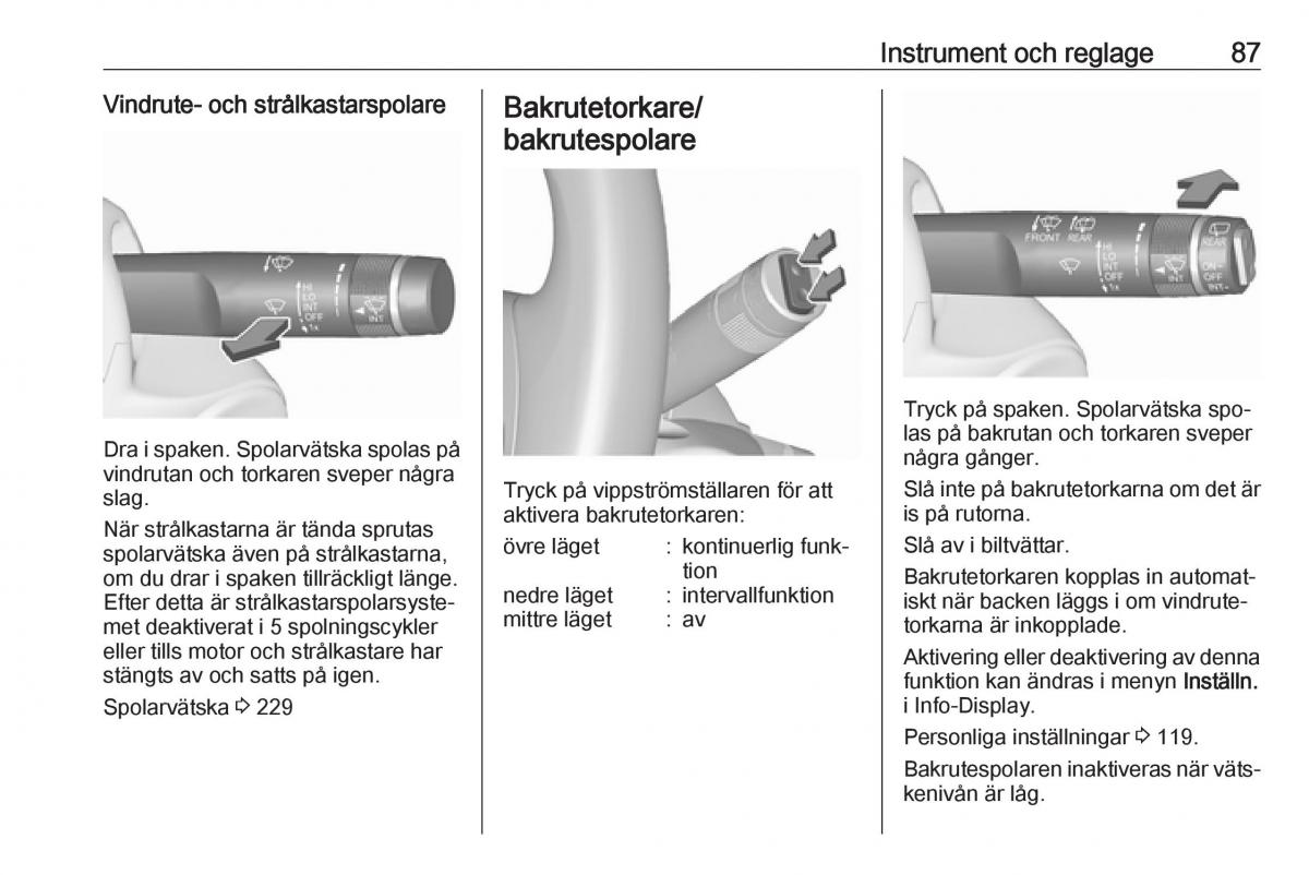 Opel Insignia A instruktionsbok / page 89