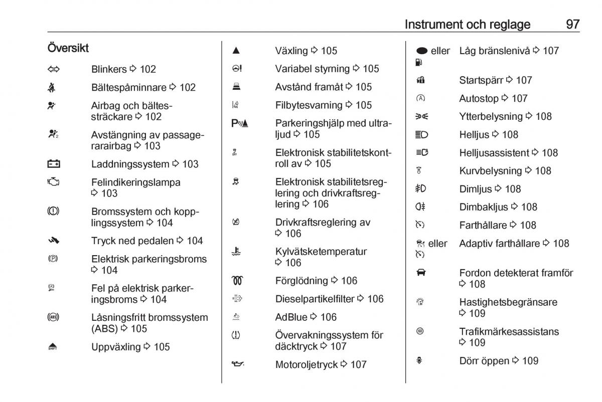 Opel Insignia A instruktionsbok / page 99