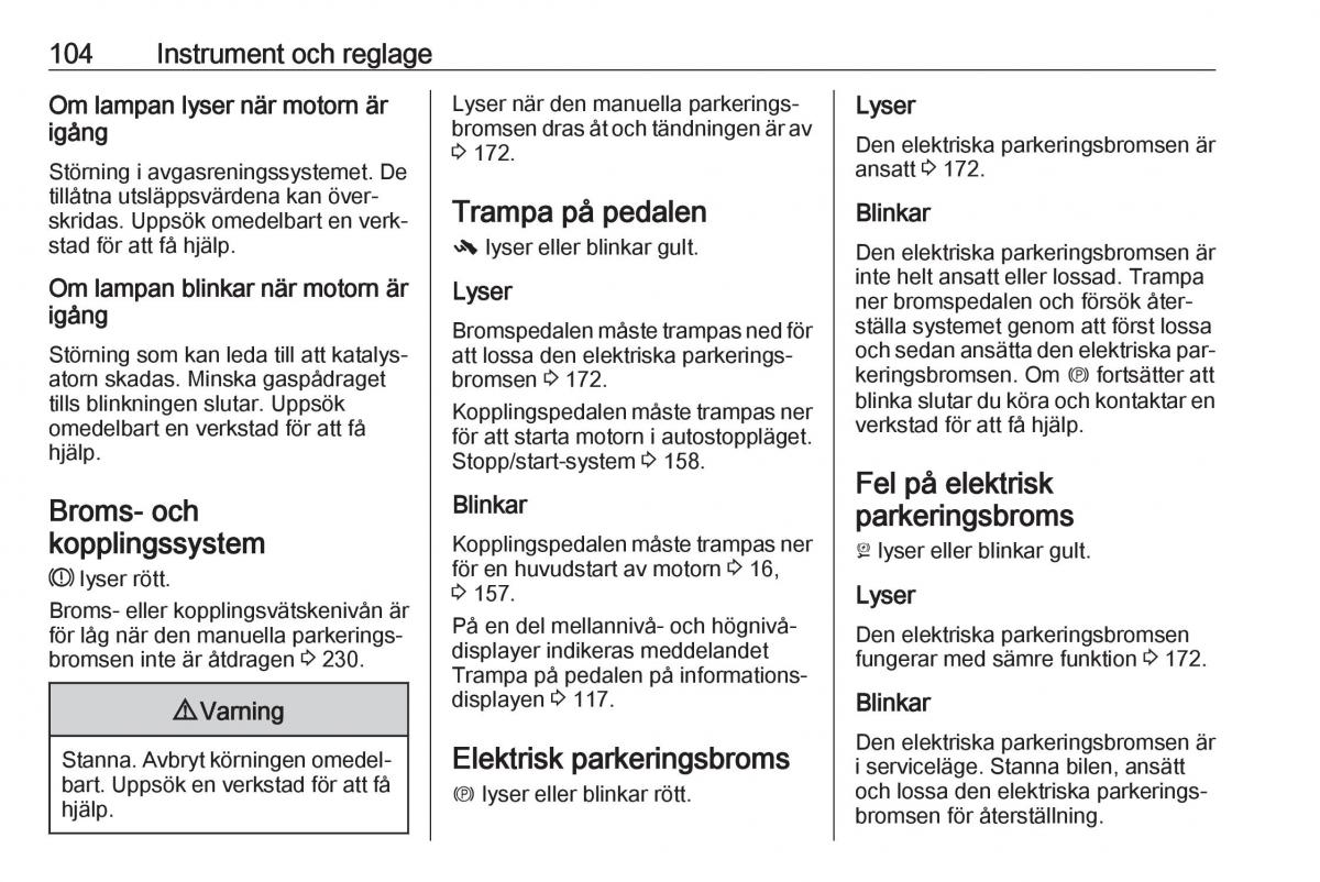 Opel Insignia A instruktionsbok / page 106