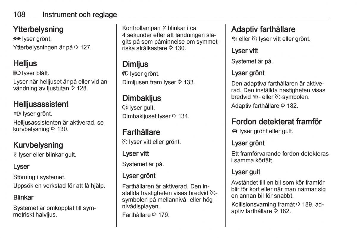 Opel Insignia A instruktionsbok / page 110