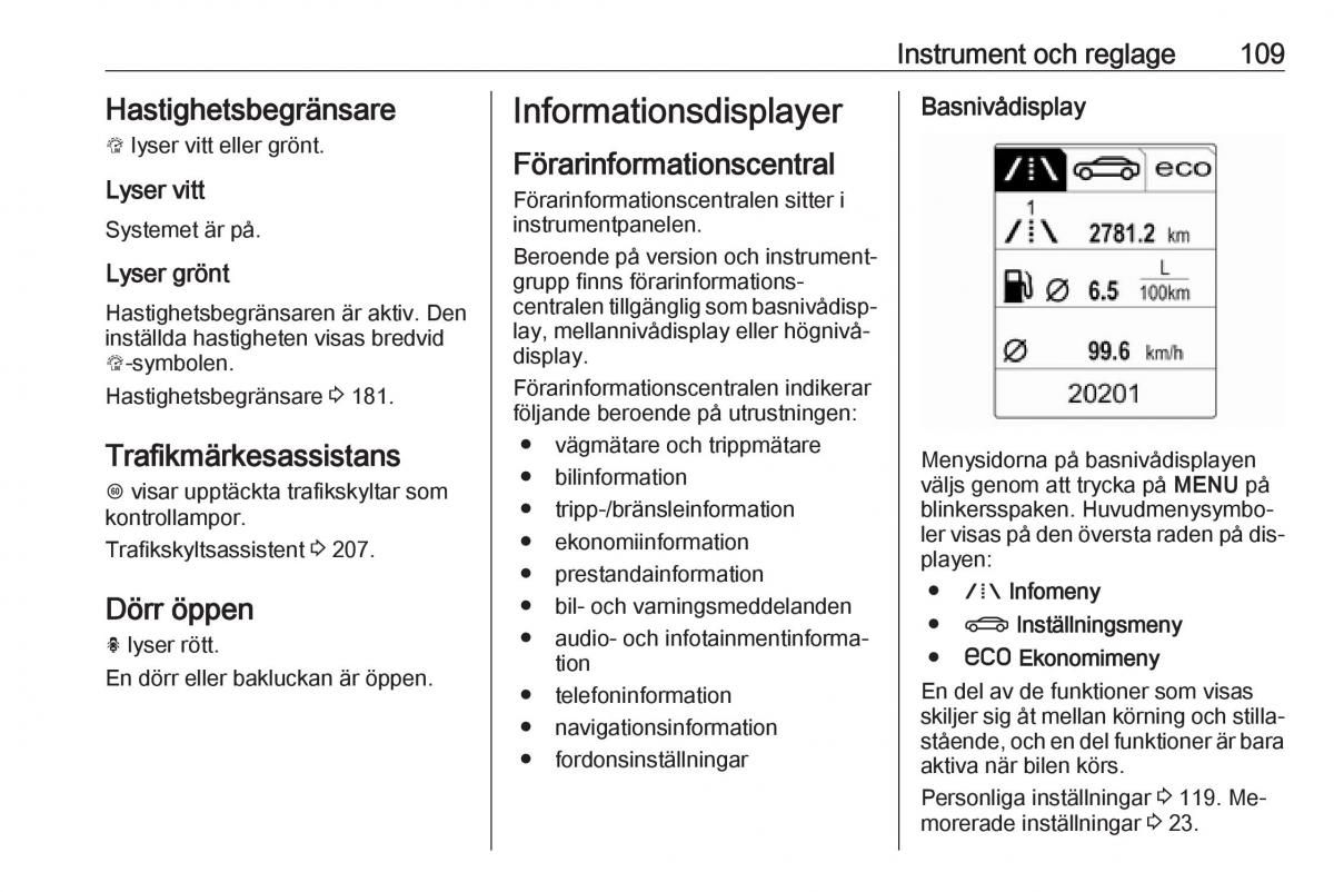 Opel Insignia A instruktionsbok / page 111