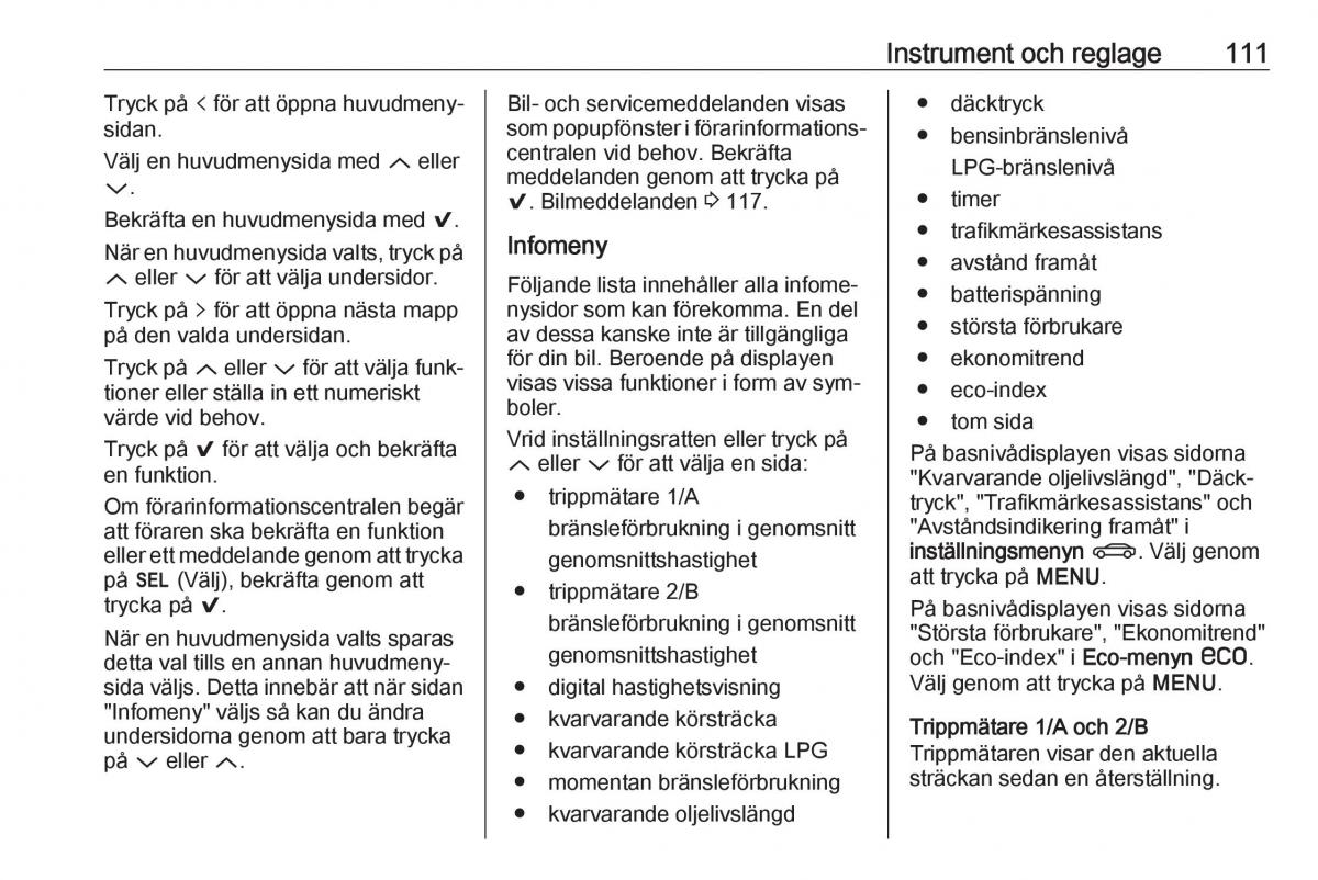 Opel Insignia A instruktionsbok / page 113