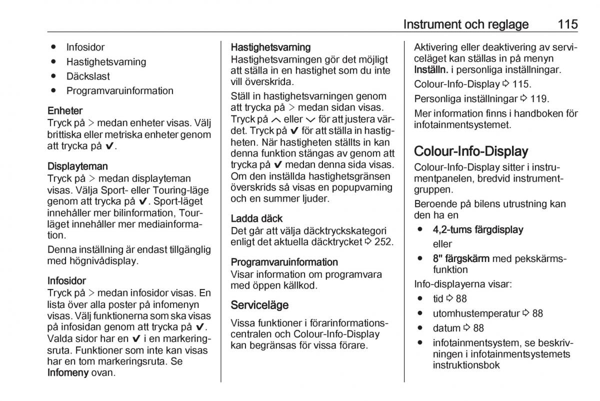 Opel Insignia A instruktionsbok / page 117