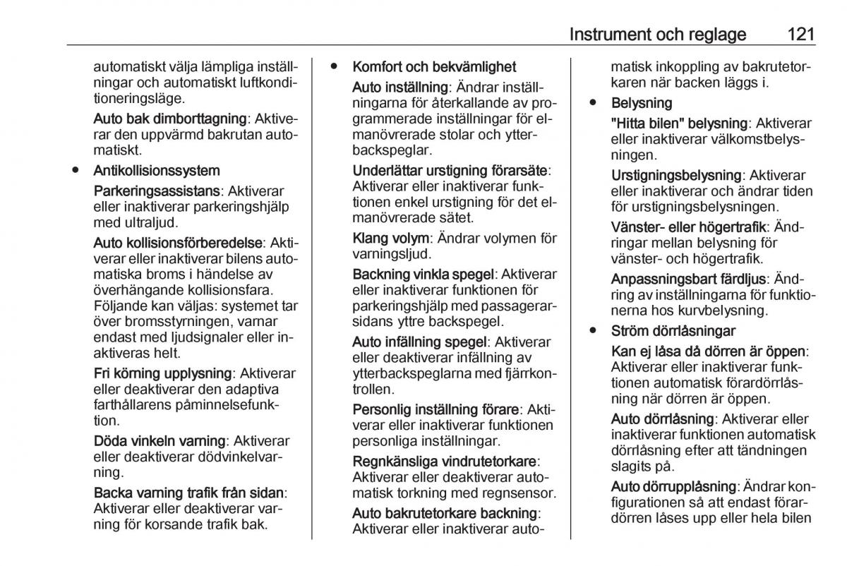 Opel Insignia A instruktionsbok / page 123