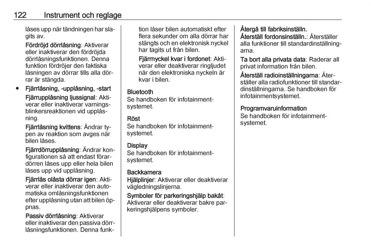 Opel Insignia A instruktionsbok / page 124