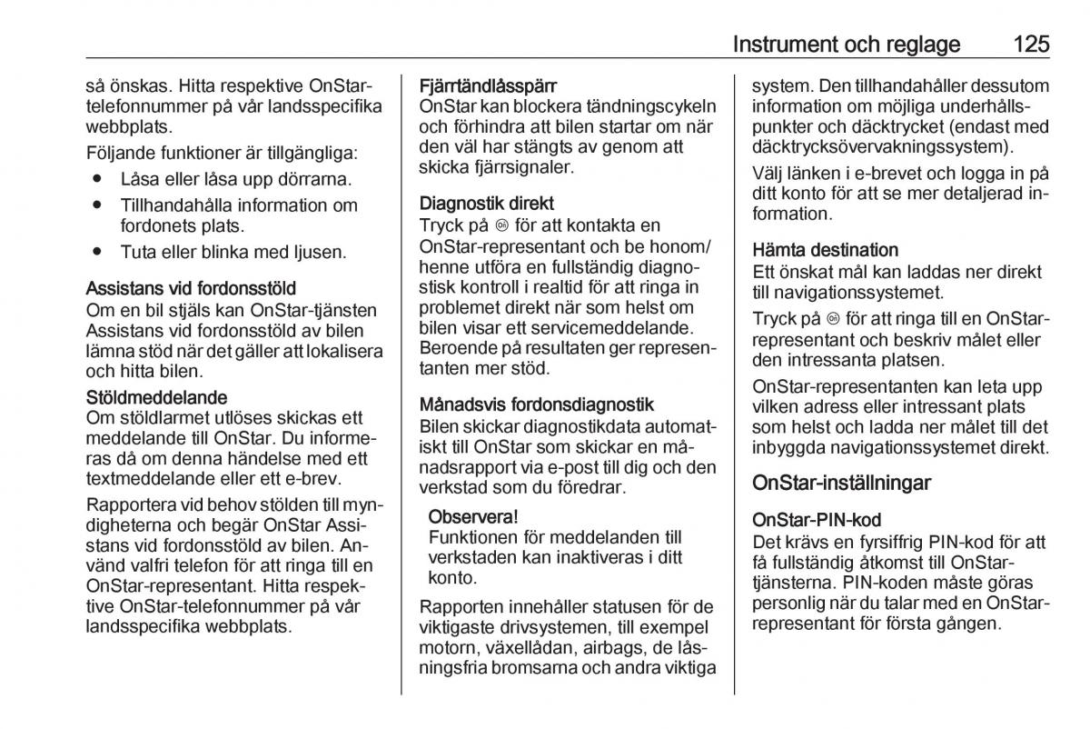 Opel Insignia A instruktionsbok / page 127