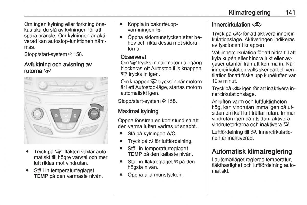 Opel Insignia A instruktionsbok / page 143