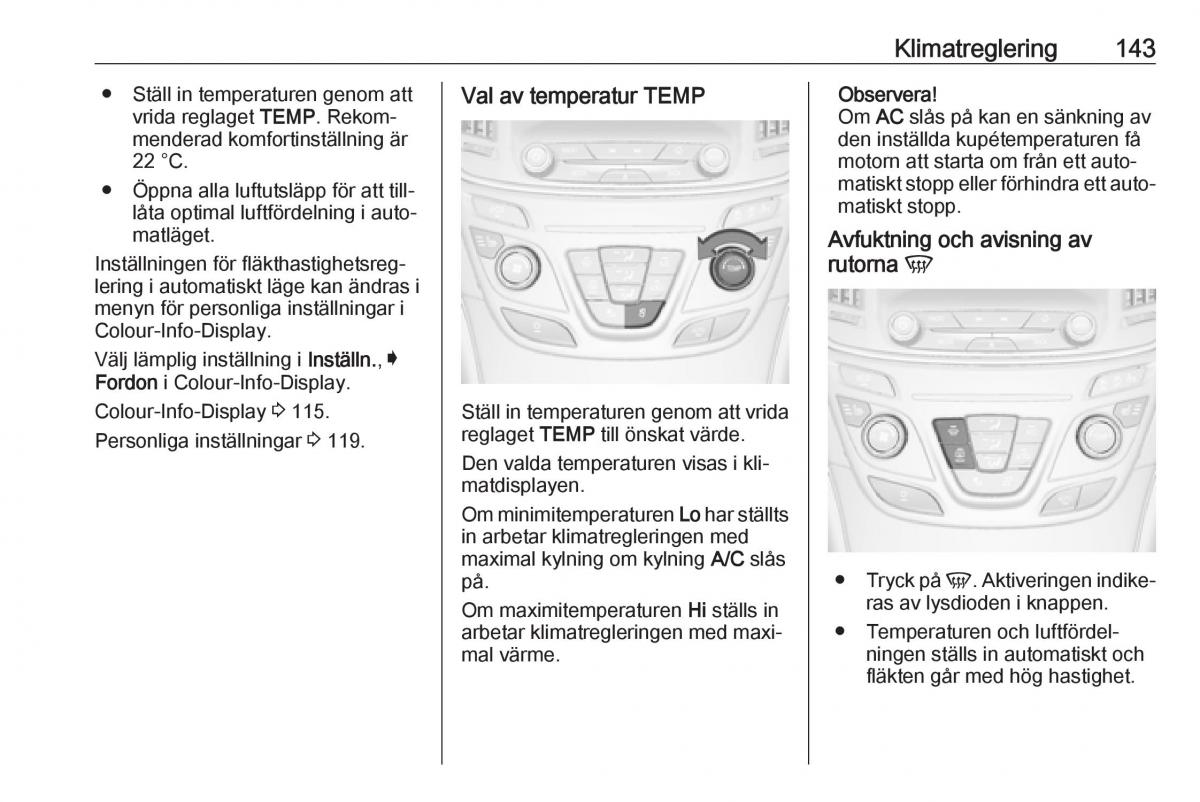 Opel Insignia A instruktionsbok / page 145