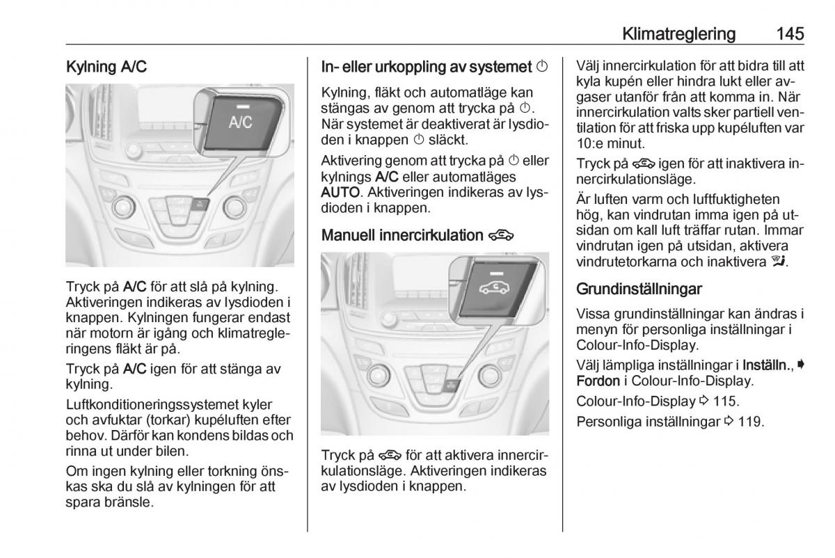 Opel Insignia A instruktionsbok / page 147