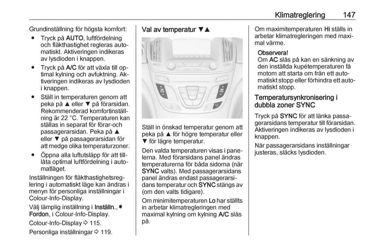 Opel Insignia A instruktionsbok / page 149