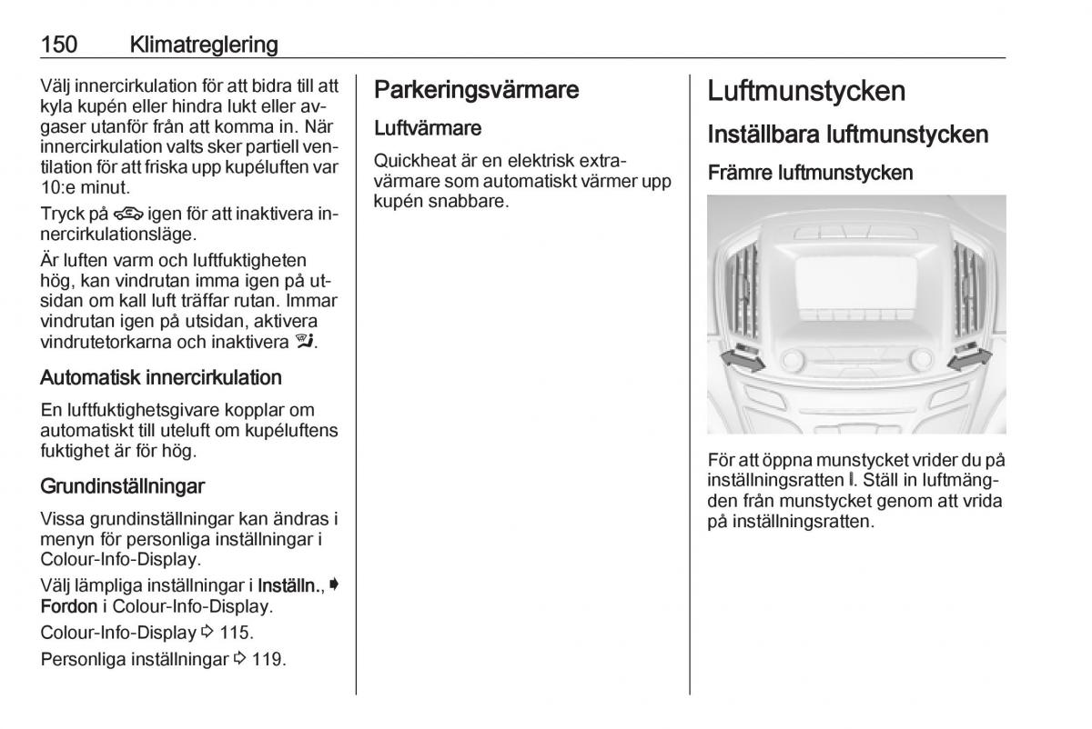 Opel Insignia A instruktionsbok / page 152