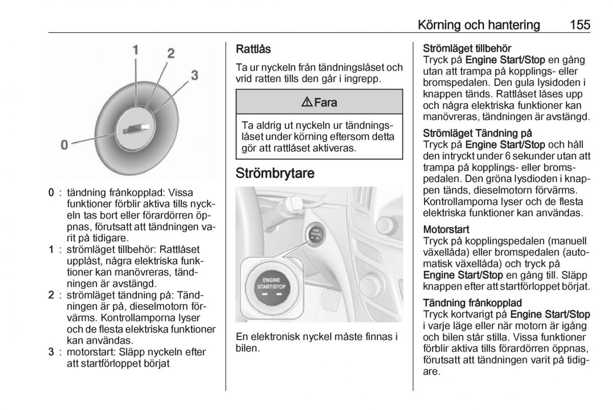 Opel Insignia A instruktionsbok / page 157