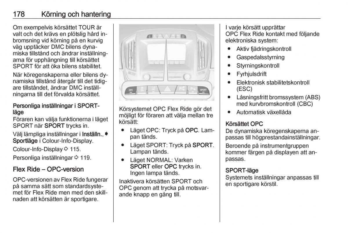 Opel Insignia A instruktionsbok / page 180