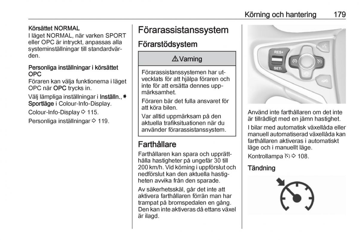 Opel Insignia A instruktionsbok / page 181