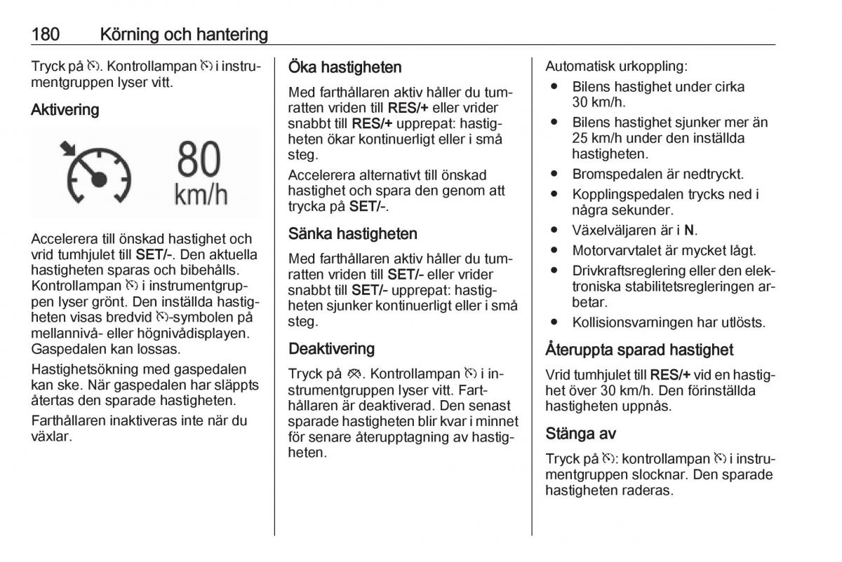 Opel Insignia A instruktionsbok / page 182