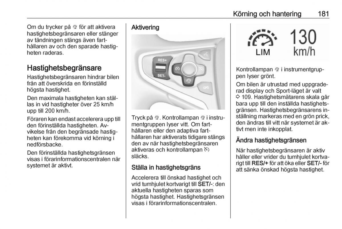 Opel Insignia A instruktionsbok / page 183