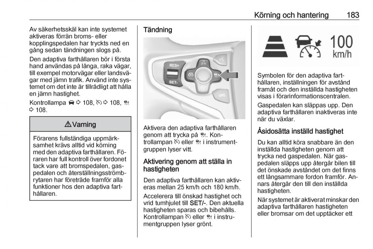 Opel Insignia A instruktionsbok / page 185