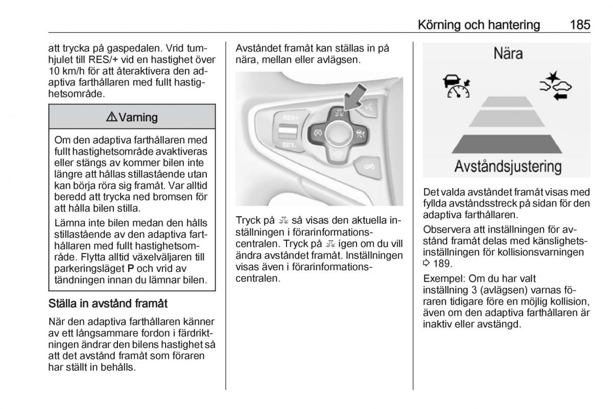 Opel Insignia A instruktionsbok / page 187