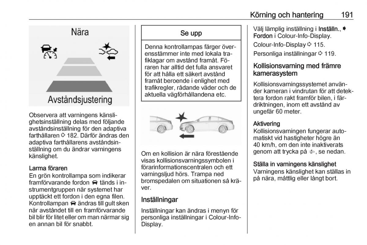 Opel Insignia A instruktionsbok / page 193