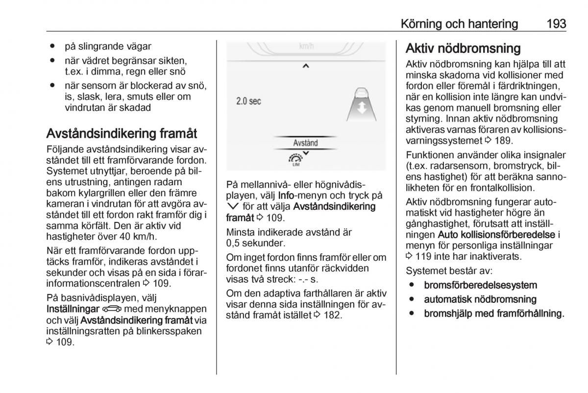 Opel Insignia A instruktionsbok / page 195