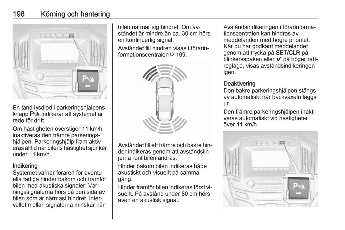 Opel Insignia A instruktionsbok / page 198