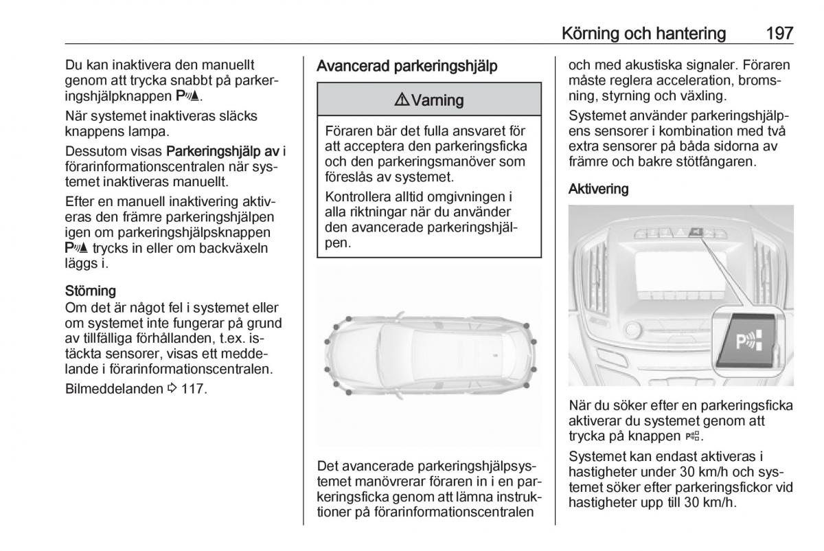 Opel Insignia A instruktionsbok / page 199