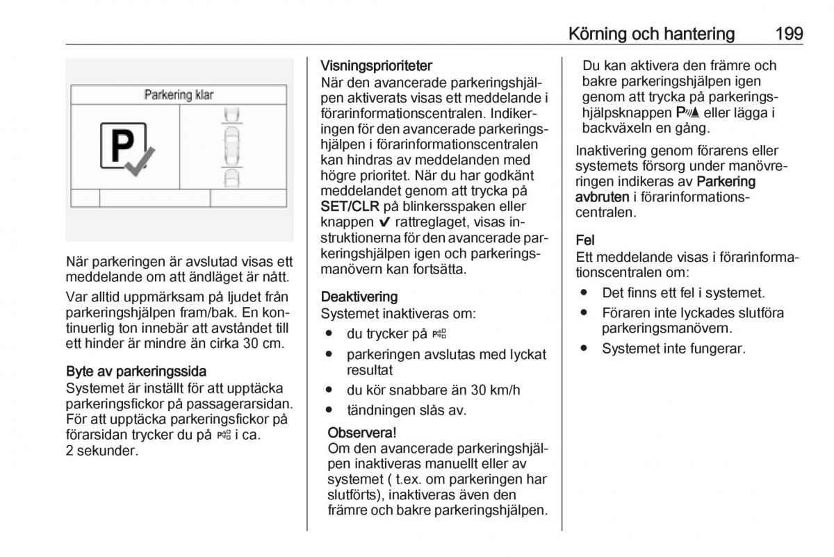 Opel Insignia A instruktionsbok / page 201