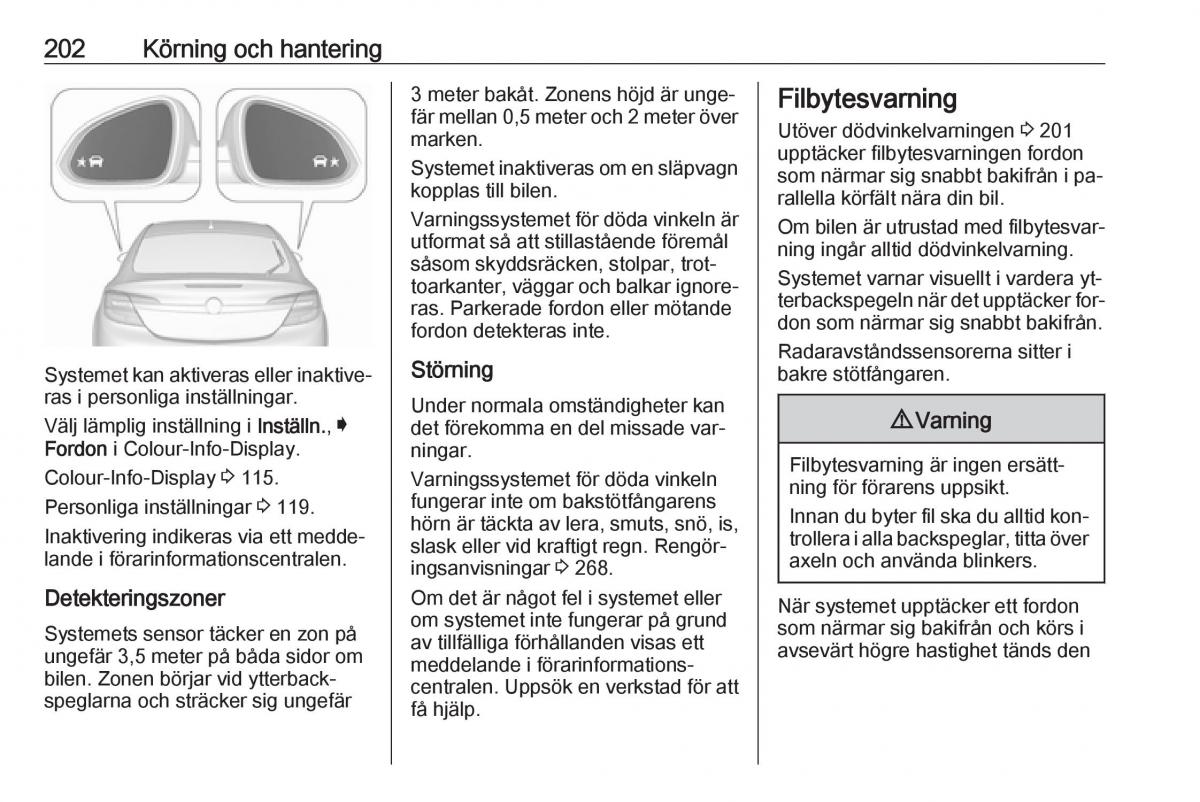 Opel Insignia A instruktionsbok / page 204