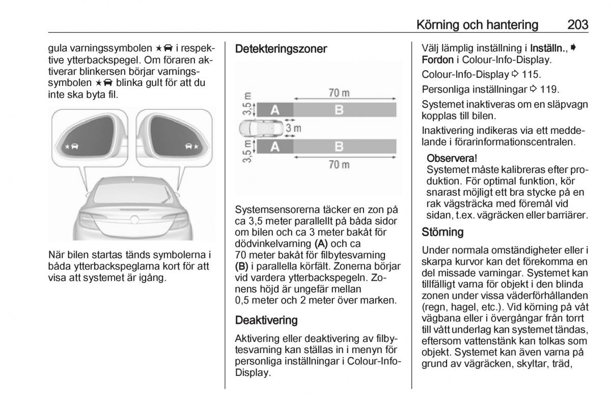 Opel Insignia A instruktionsbok / page 205