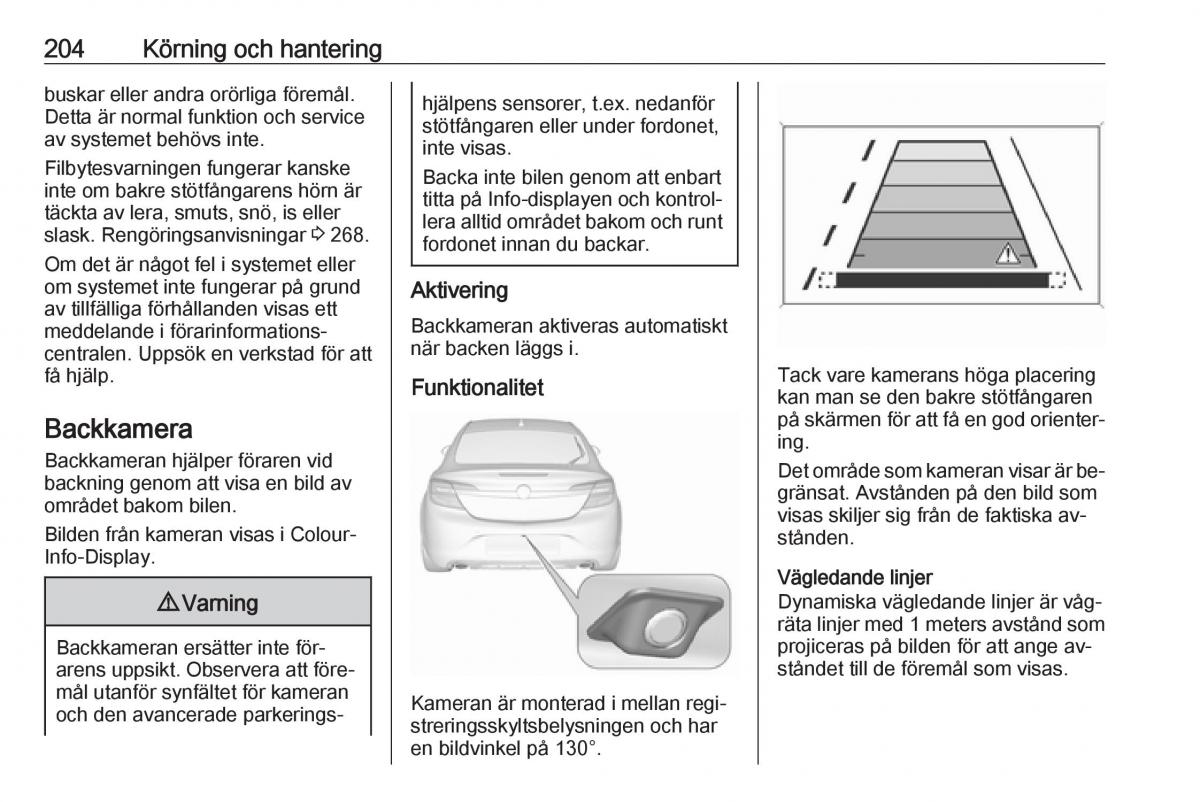 Opel Insignia A instruktionsbok / page 206