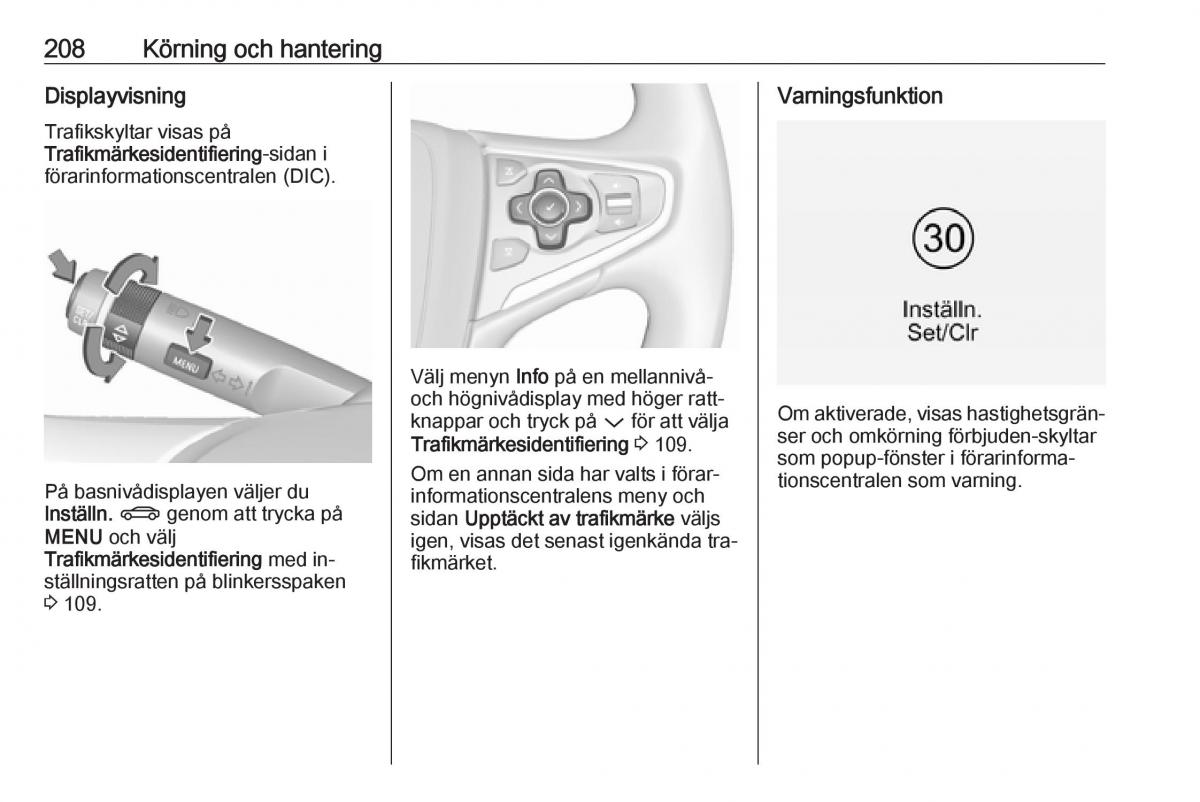 Opel Insignia A instruktionsbok / page 210