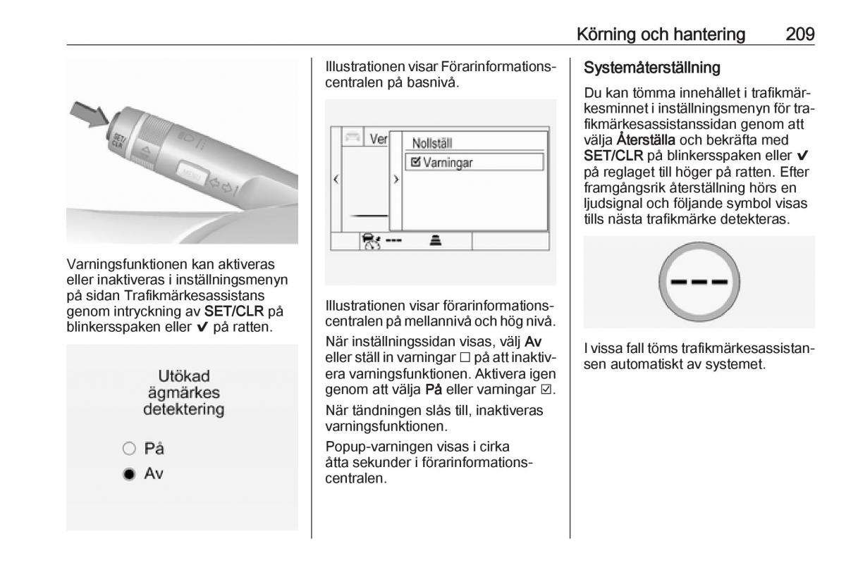 Opel Insignia A instruktionsbok / page 211