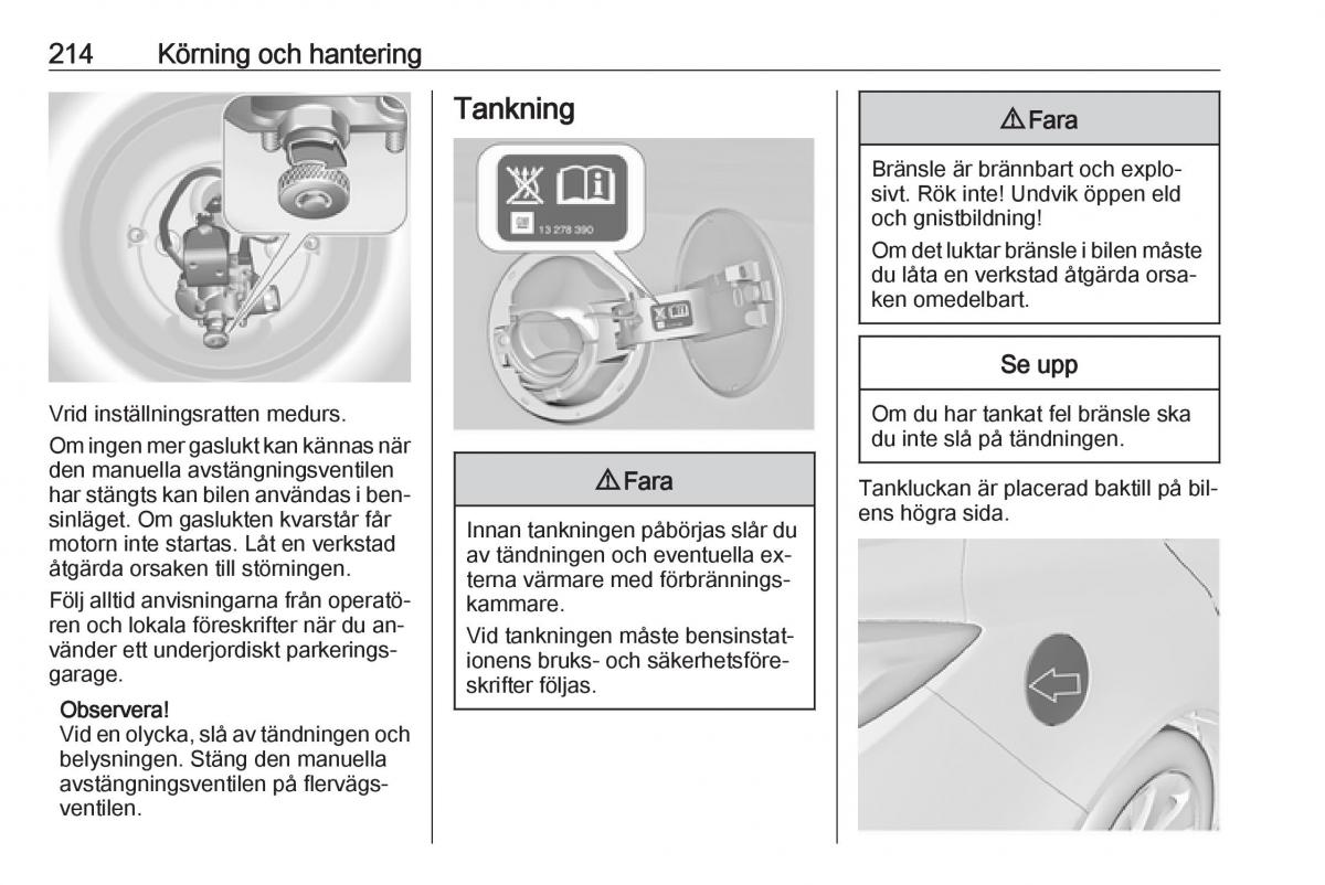 Opel Insignia A instruktionsbok / page 216