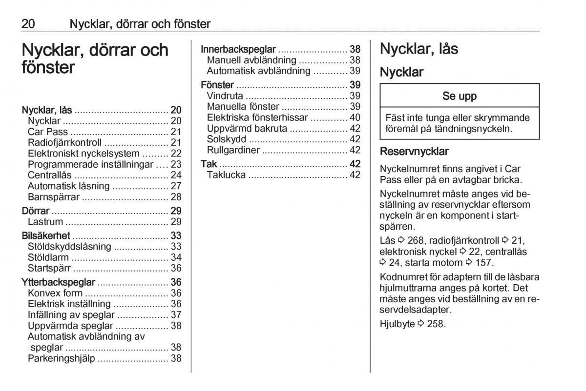 Opel Insignia A instruktionsbok / page 22