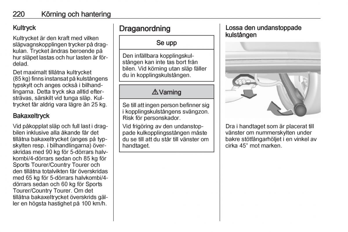 Opel Insignia A instruktionsbok / page 222