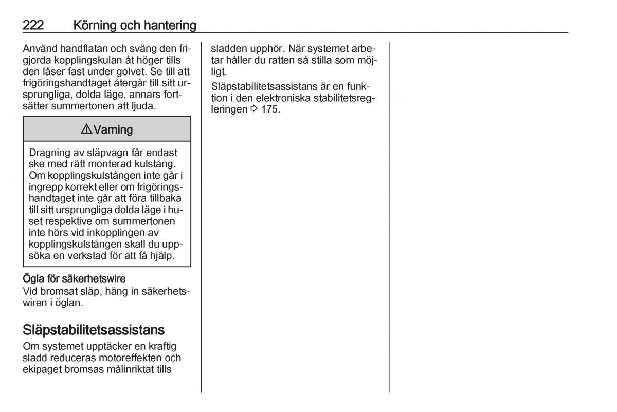 Opel Insignia A instruktionsbok / page 224