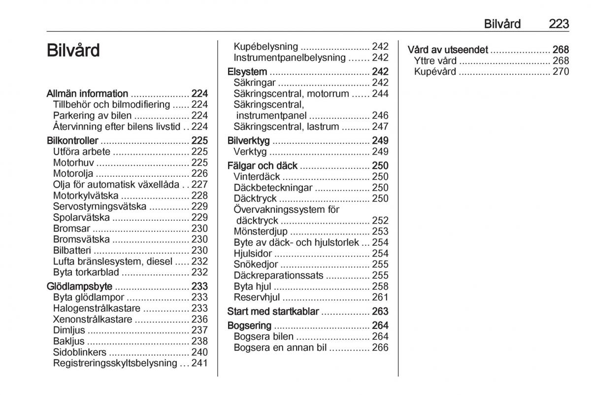 Opel Insignia A instruktionsbok / page 225