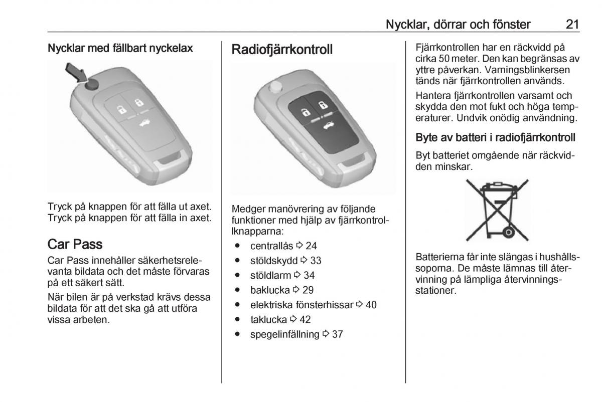 Opel Insignia A instruktionsbok / page 23