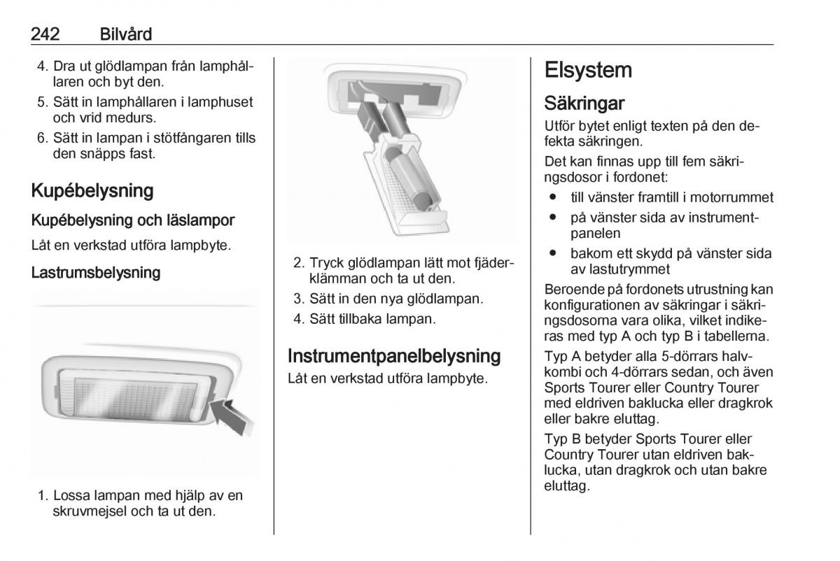 Opel Insignia A instruktionsbok / page 244