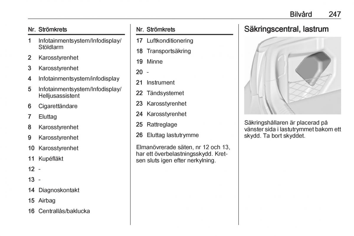 Opel Insignia A instruktionsbok / page 249