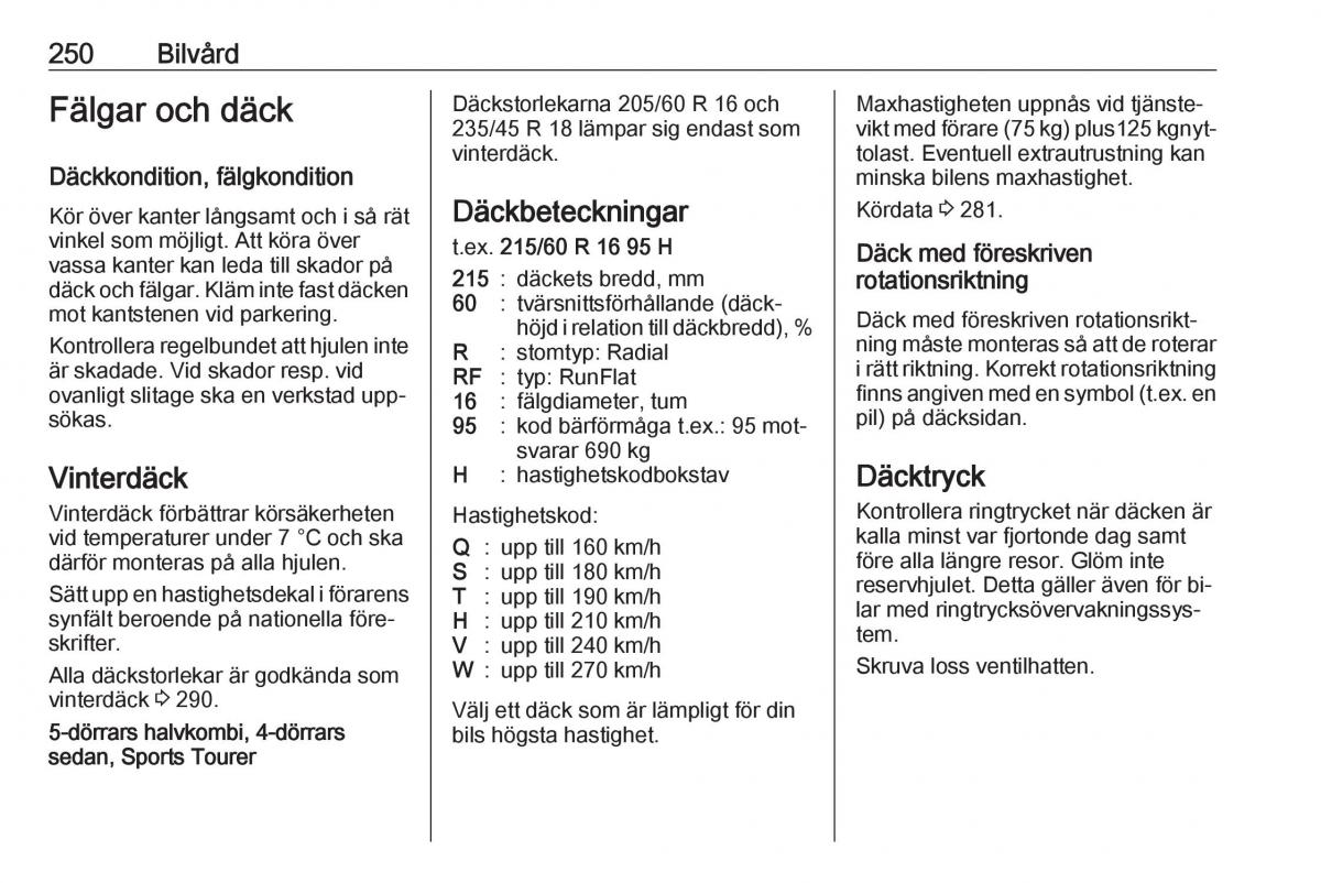 Opel Insignia A instruktionsbok / page 252