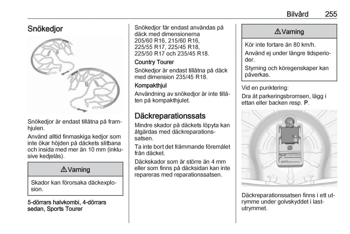 Opel Insignia A instruktionsbok / page 257